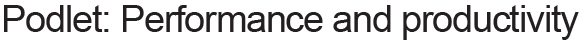 Podlet - Performance and productivity